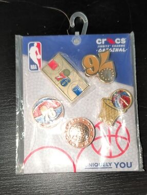 CROCS Philadelphia 76ers Jibbitz Charm Pack - Gold, Red, Blue, White